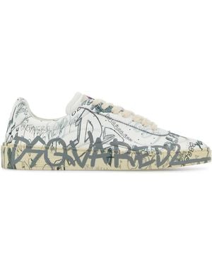 DSquared² Printed Leather Rider Trainers - White