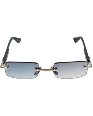 Chrome Hearts Rectangle Rimless Sunglasses - Blue