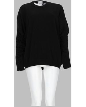 Nude Knit Crew Neck Virgin Wool Sweaters - Black