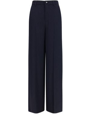 Gucci Diamond-Jacquard Pants Viscose; Silk - Blue