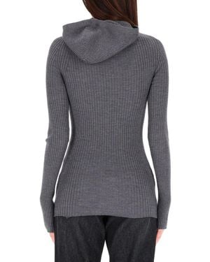Jean Paul Gaultier Ribbed Wool Jumper Merino Jumpers - Grey