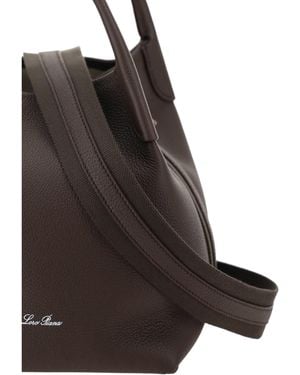 Loro Piana Bucket Bag Bale Dark Chocolate Leather Locorice/Sun Go Calf (Bos Taurus) Shoulder - Black