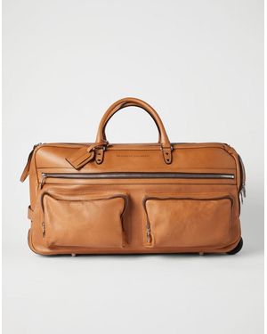 Brunello Cucinelli Natural Leather Travel Bag - Brown