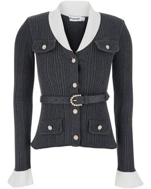Self-Portrait Cardigan Tops - Blue