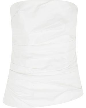 Jonathan Simkhai Emerson Ruched Bustier - White