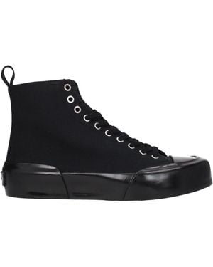 Jil Sander Canvas High Top Sneakers - Black