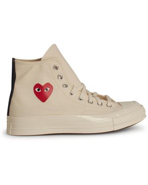 COMME DES GARÇONS PLAY Tela Sneakers - White
