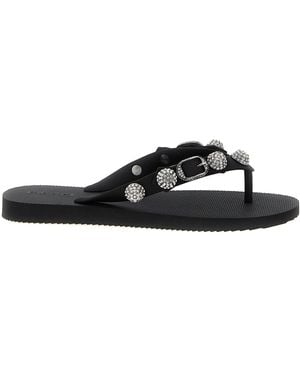Balenciaga Cagole Thong Sandals - Black