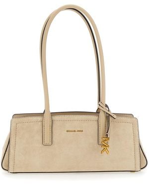 MICHAEL Michael Kors Shoulder Bag Laila Suede Cowhide Leather - Natural