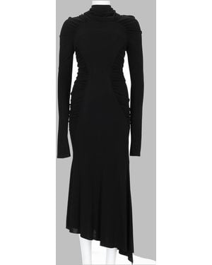 Victoria Beckham Midi Dress High Neck Viscose - Black