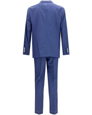 Brunello Cucinelli Suit Single-Breasted Peak Lapels - Blue