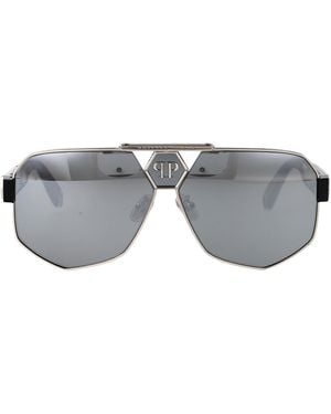 Philipp Plein Spp107M 523X Acetate + Metal Sunglasses - Grey