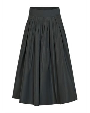 Max Mara Dark Taffeta Smmromina Long Pleated Skirt - Black