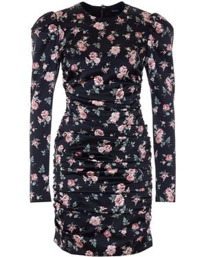Dolce & Gabbana Mini Vintage Rose Print Dress - Blue