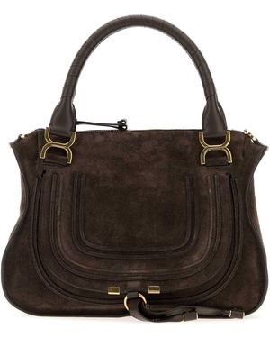 Chloé Dark Suede Medium Marcie Handbag - Black