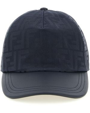 Fendi Ff Jacquard Cap Polyamide Hat - Blue