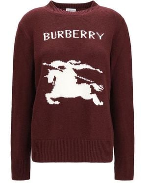 Burberry Bordeaux Wool Oves Aries Sweatshirt - Brown
