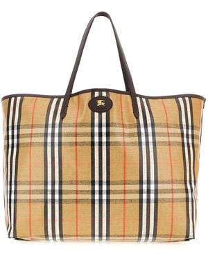 Burberry Embroidered Fabric Shopping Bag - Multicolour