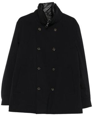 Montecore Double-Breasted High-Neck Jacket - Black