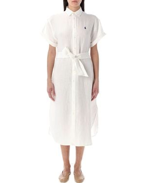 Ralph Lauren Short Sleeve Shirt Dress - White