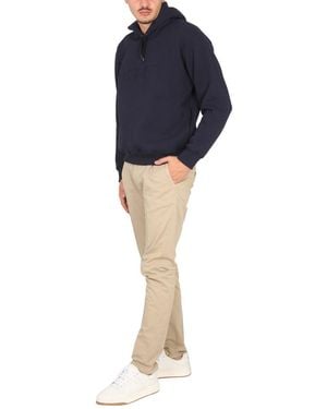Aspesi Sweatshirt With Logo And Hood Cotton Polyester Sweatshirts - Blue