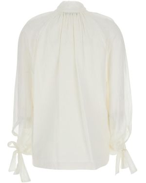 Tela Pascal Classic Collar Cotton Shirt For And Blouses - White
