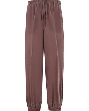 Seventy Pantalone Viscosa Seta Pantaloni - Purple