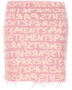 Vetements 'Graffiti Monogram' Skirt - Pink
