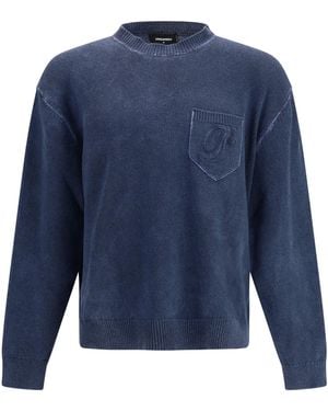 DSquared² Crew Neck Sweater - Blue