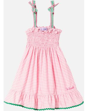 MC2 Saint Barth Girl Dress With Gingham Print - Pink