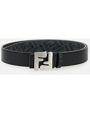 Fendi Ff Reversible Belt - Black