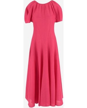 Tory Burch Linen And Viscose Dress - Pink