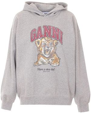 Ganni Vintage Wash Hoodie - Grey