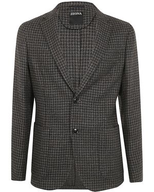 ZEGNA Wool Linen And Cashmere Jacket in Black for Men Lyst UK