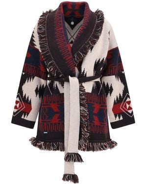 Alanui Icon Jacquard Cardigan Kashmir/Capra Hircus - White