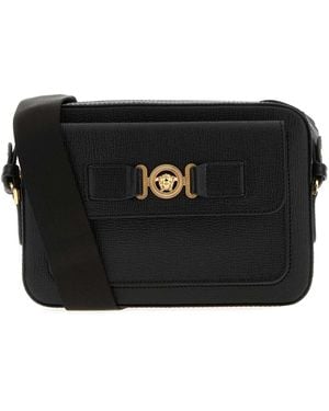 Versace Leather Crossbody Bag - Black