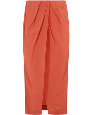 Tela Giordana Cupro Tencel Gonna - Orange