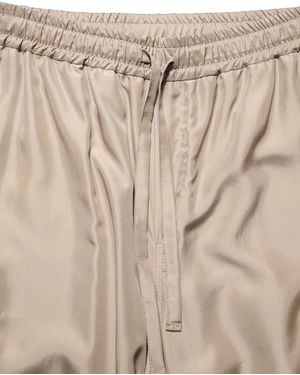 Dolce & Gabbana Ruched Cargo Parachute Jogger Trousers Silk - Natural