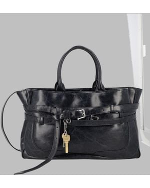OSOI Tote Brocle Leather Bag Shoulder - Gray