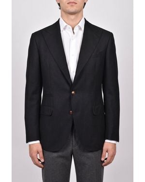 Brunello Cucinelli Wool Blend Tailored Blazer - Black