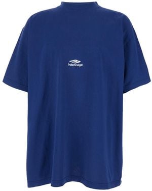 Balenciaga T-Shirt Cotton T-Shirts - Blue
