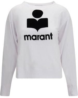 Isabel Marant Long-Sleeved Sweatshirt Linen Sweatshirts - White