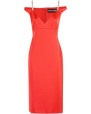 David Koma Vibrant Midi Dress - Red