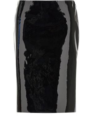 Ferragamo Ferragamo Lamb Leather Pencil Skirt - Black