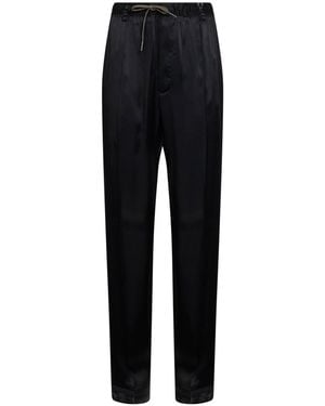 Maison Margiela Satin Drawstring Pants - Black