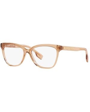 Burberry Eyeglasses Cat Eye Full Rim, Transparent Frame And Clear Demo Lenses Lens Be23643779 Sunglasses - Brown