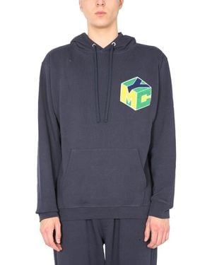 YMC Trugoy Hooded Sweatshirt Cotton Sweatshirts - Blue