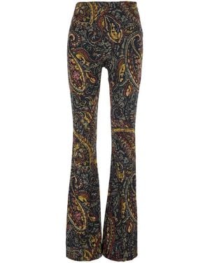 Etro Flared Trousers Polyester - Grey