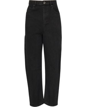Self-Portrait Barrel Denim Jeans - Black
