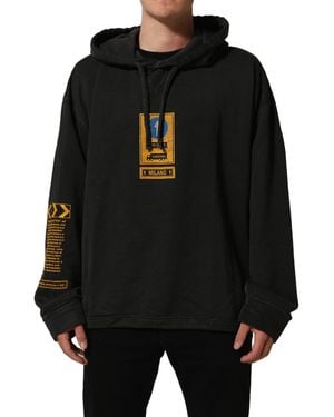 Dolce & Gabbana Cotton Logo Hooded Oversize Sweater Clothing - Black